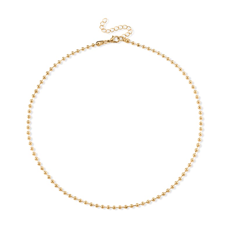 Set of 3 - Snake, Paperclip and Ball Bead Chain Necklace in Goldtone 16/18/18.75-2 Inches