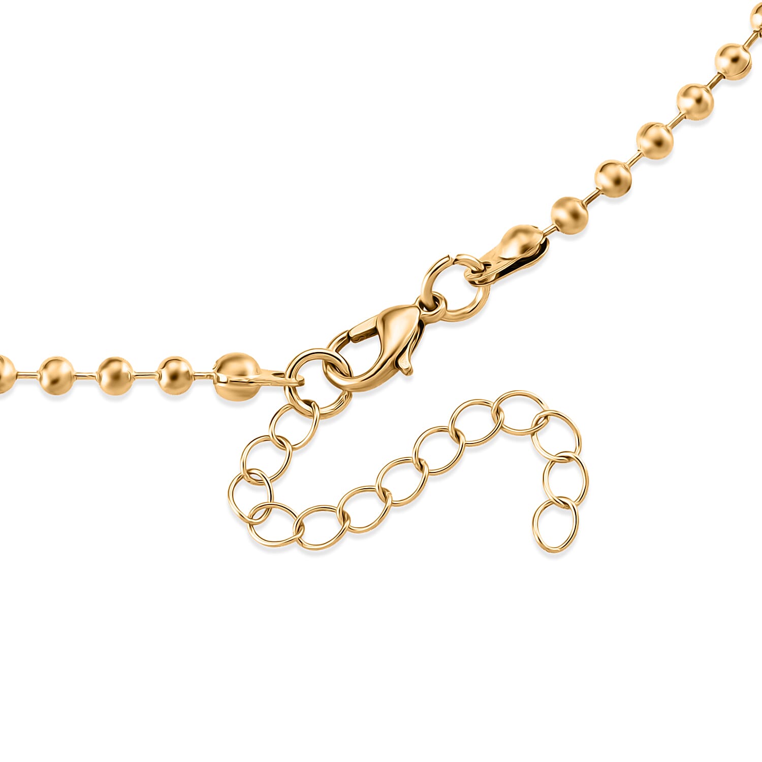 Set of 3 - Snake, Paperclip and Ball Bead Chain Necklace in Goldtone 16/18/18.75-2 Inches