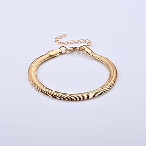 Set of 3 - Snake, Paperclip and Ball Bead Chain Bracelet in Goldtone (7.00-9.00In)