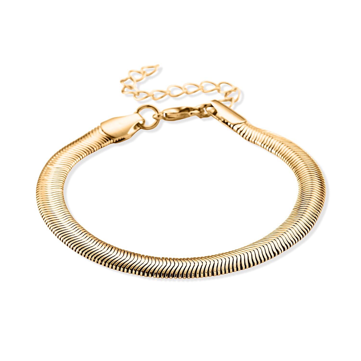 Set of 3 - Snake, Paperclip and Ball Bead Chain Bracelet in Goldtone (7.00-9.00In)