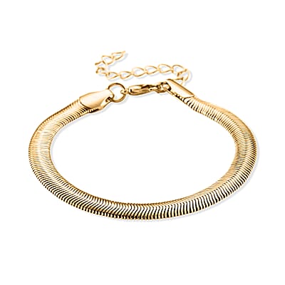 Set of 3 - Snake, Paperclip and Ball Bead Chain Bracelet in Goldtone (7.00-9.00In)