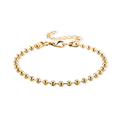 Set of 3 - Snake, Paperclip and Ball Bead Chain Bracelet in Goldtone (7.00-9.00In)