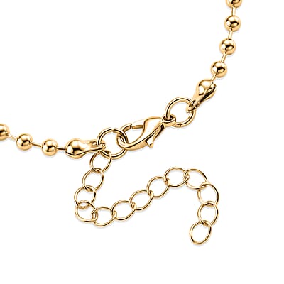 Set of 3 - Snake, Paperclip and Ball Bead Chain Bracelet in Goldtone (7.00-9.00In)