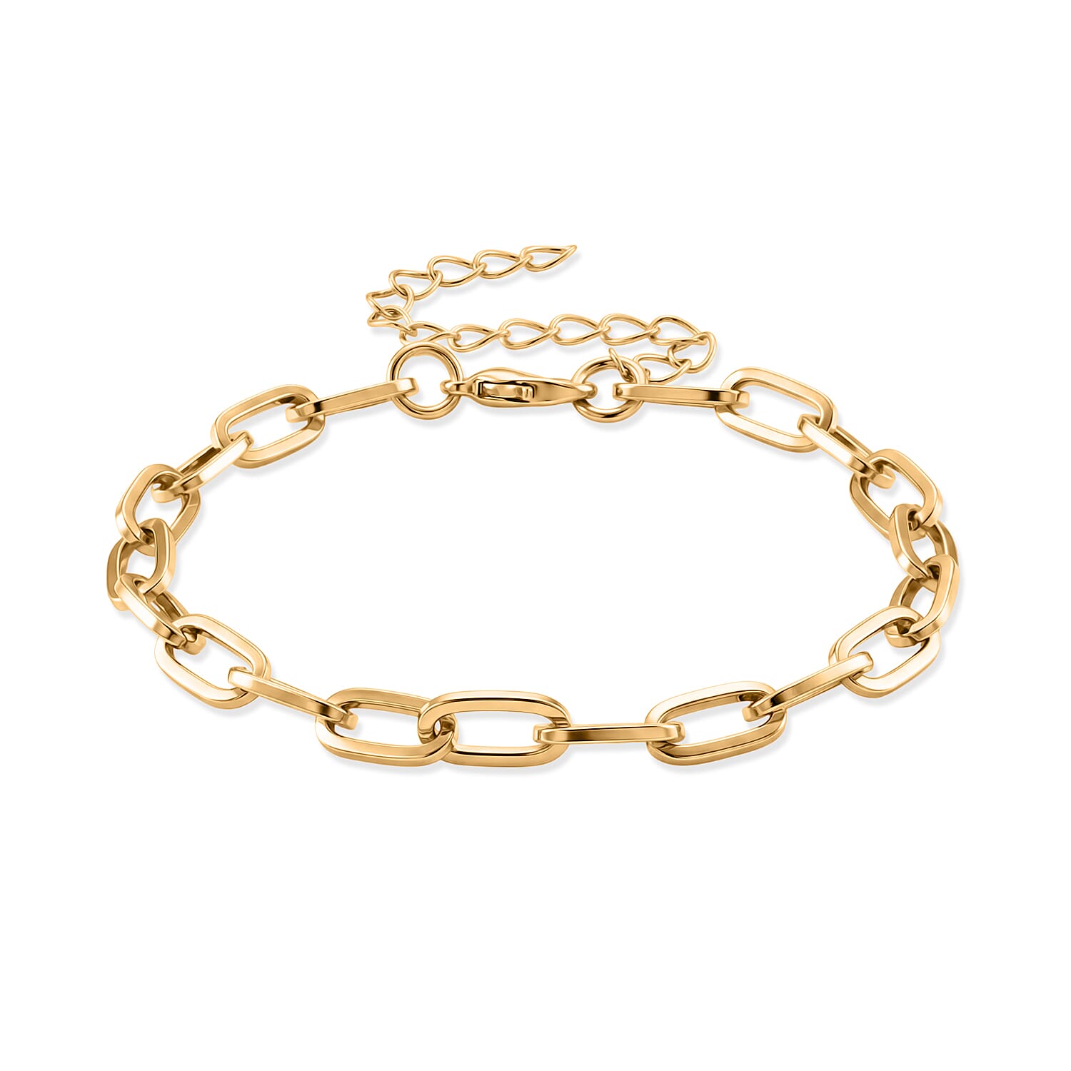 Set of 3 - Snake, Paperclip and Ball Bead Chain Bracelet in Goldtone (7.00-9.00In)