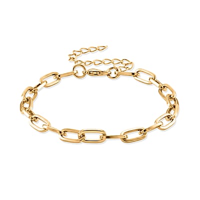 Set of 3 - Snake, Paperclip and Ball Bead Chain Bracelet in Goldtone (7.00-9.00In)