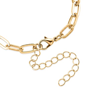 Set of 3 - Snake, Paperclip and Ball Bead Chain Bracelet in Goldtone (7.00-9.00In)