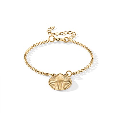 Set of 3 - Rope with Shell Charms Chain Bracelet in Goldtone (7.00-9.00In)