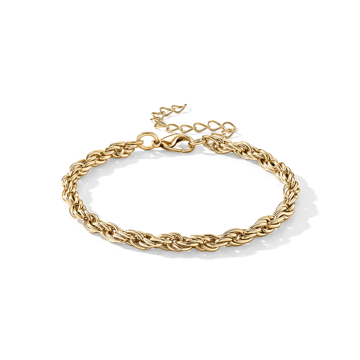 Set of 3 - Rope with Shell Charms Chain Bracelet in Goldtone (7.00-9.00In)