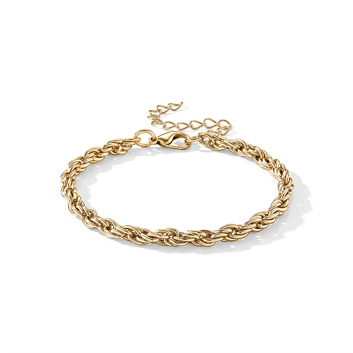 Set of 3 - Rope with Shell Charms Chain Bracelet in Goldtone (7.00-9.00In) image number 7