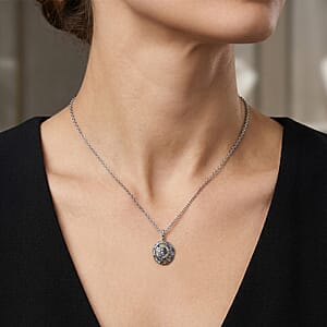 D'Joy Multi Diamond 0.50 ctw Pendant Necklace in Rhodium Over Sterling Silver 18-20 Inches
