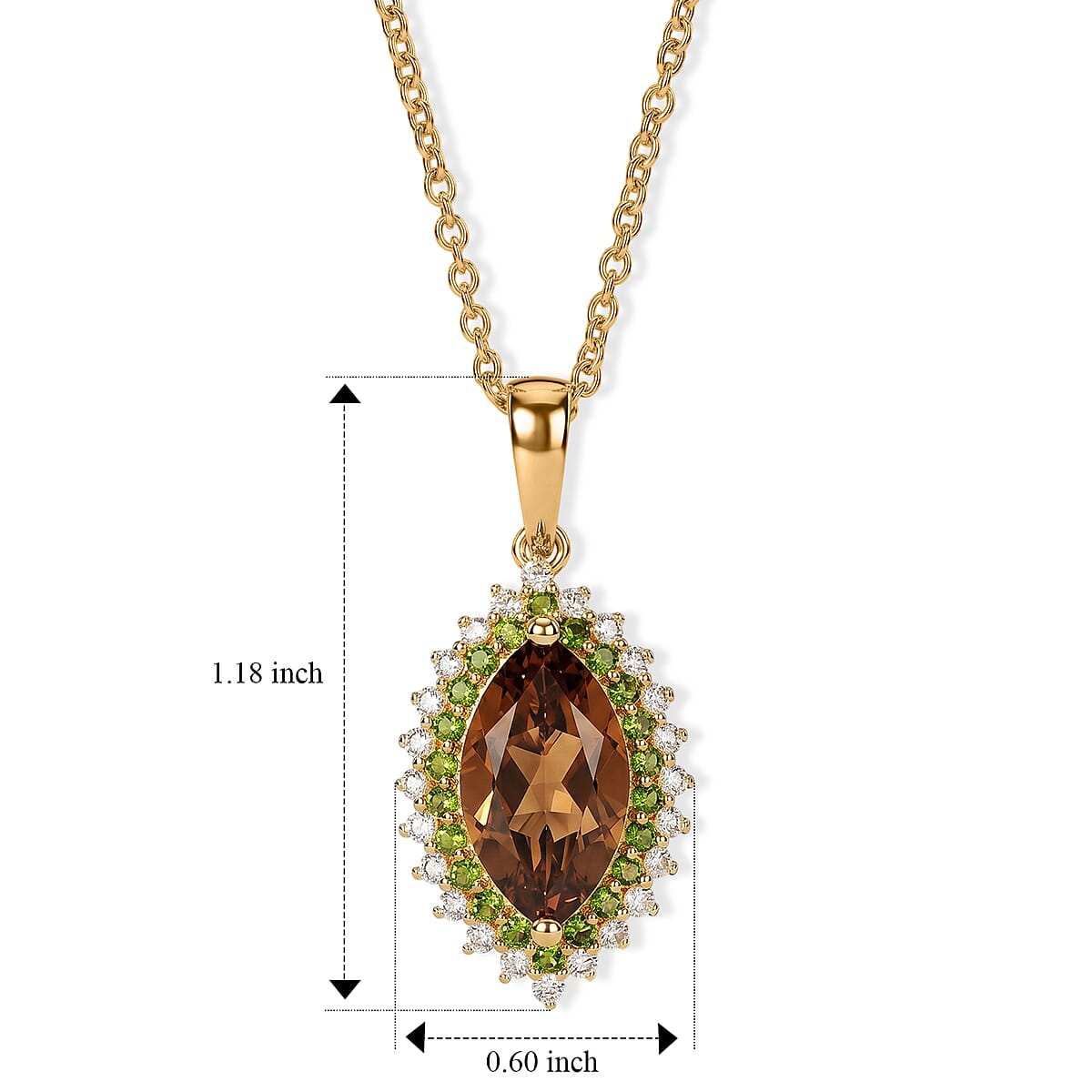 EverTrue Autumn Alexite, Multi Gemstone Radiant Forest Flame Pendant in 18K YG Plated with ION Plated YG Stainless Steel Necklace (20 Inches) 4.20 ctw image number 4