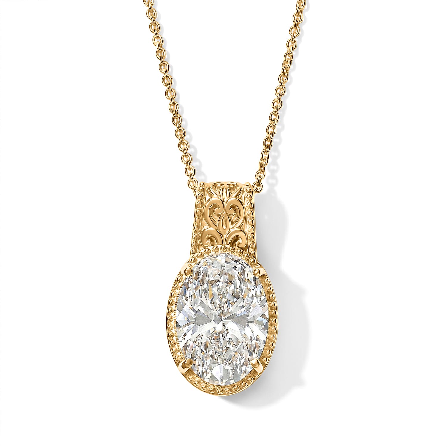 Luxuriant Lab Grown Diamond E-F VS 5.00 ctw Solitaire Pendant Necklace in 14K Yellow Gold (20 Inches)