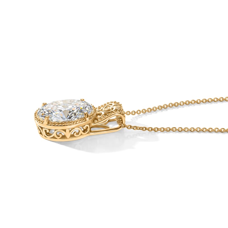Luxuriant Lab Grown Diamond E-F VS 5.00 ctw Solitaire Pendant Necklace in 14K Yellow Gold (20 Inches)
