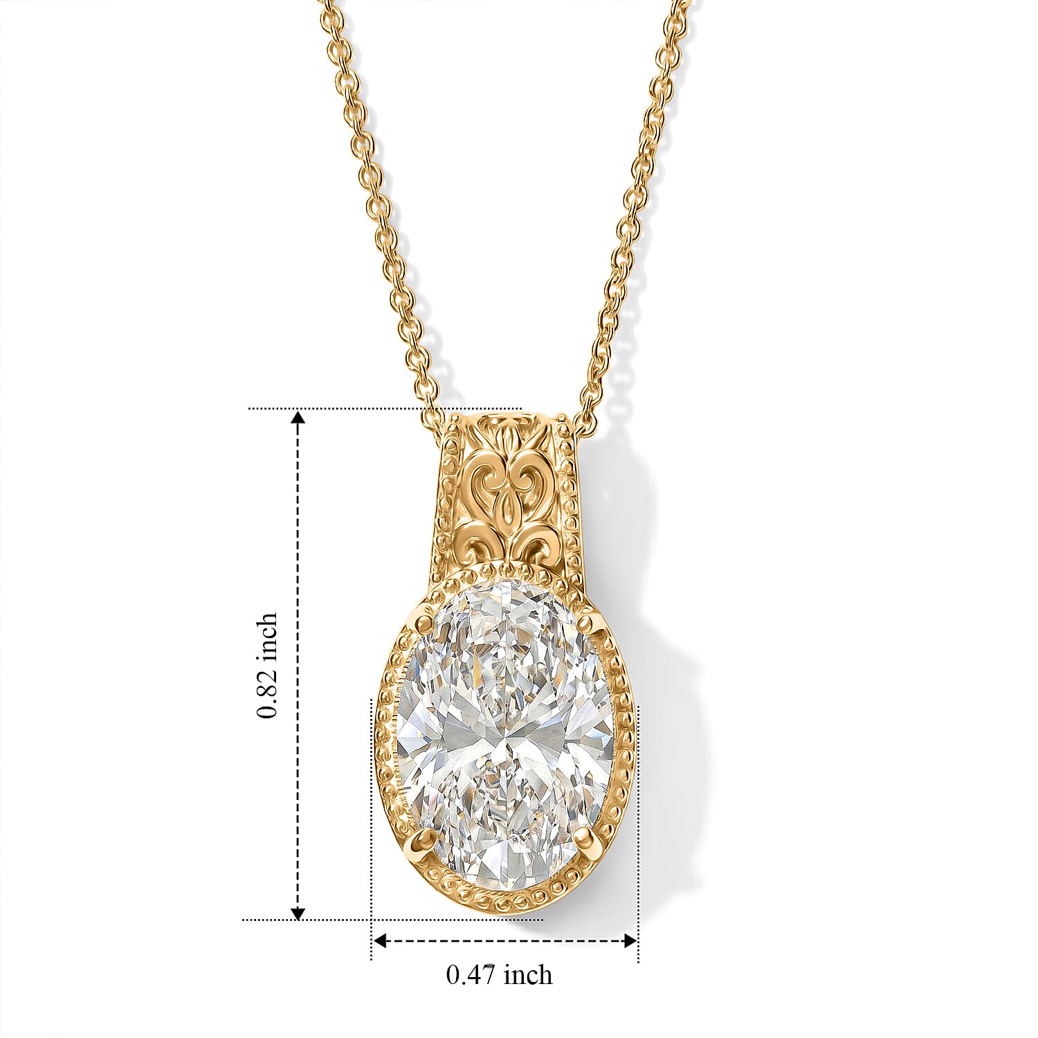 Luxuriant Lab Grown Diamond E-F VS 5.00 ctw Solitaire Pendant Necklace in 14K Yellow Gold (20 Inches)