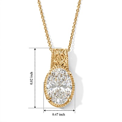 Luxuriant Lab Grown Diamond E-F VS 5.00 ctw Solitaire Pendant Necklace in 14K Yellow Gold (20 Inches)