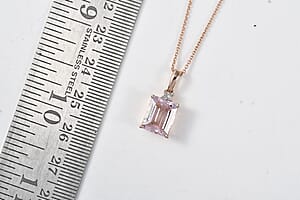 Luxoro Premium Pink Morganite and Diamond I2 3.40 ctw Pendant Necklace in 10K Rose Gold 20 Inches 