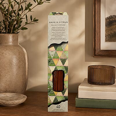 Closeout 5 Sets of 40 Pack Lotus, Sage & Citrus, Spiritual, Patchouli, Myrrh Incense Sticks - Long Lasting Fragrance for Relaxation, Meditation, Yoga, Aromatherapy.