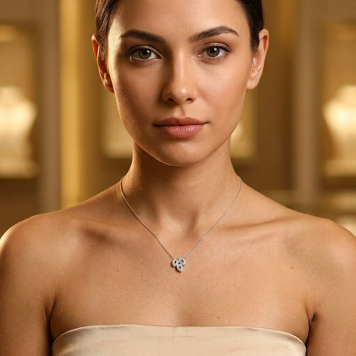 Luxuriant Lab Grown Diamond G-H SI 0.20 ctw Pendant Necklace in Rhodium Over Sterling Silver 20 Inches
