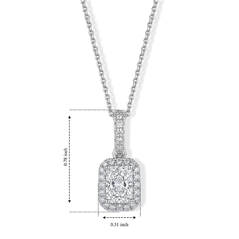 Luxuriant Lab Grown Diamond G-H SI 1.20 ctw Pendant Necklace (20 Inches) in Rhodium Over Sterling Silver