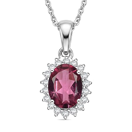 Ouro Fino Rubellite / AA / Rhodium Over Sterling Silver - Product card gallery slide 1 (10297953157433)