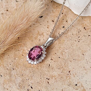 Ouro Fino Rubellite / AA / Rhodium Over Sterling Silver - Product card gallery slide 2 (10297953157433)