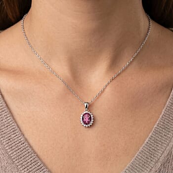 Ouro Fino Rubellite / AA / Rhodium Over Sterling Silver - Product card gallery slide 3 (10297953157433)