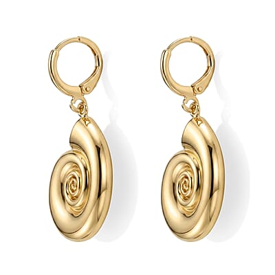 Spiral Shell Necklace (17.50 Inches) and Earrings in Goldtone