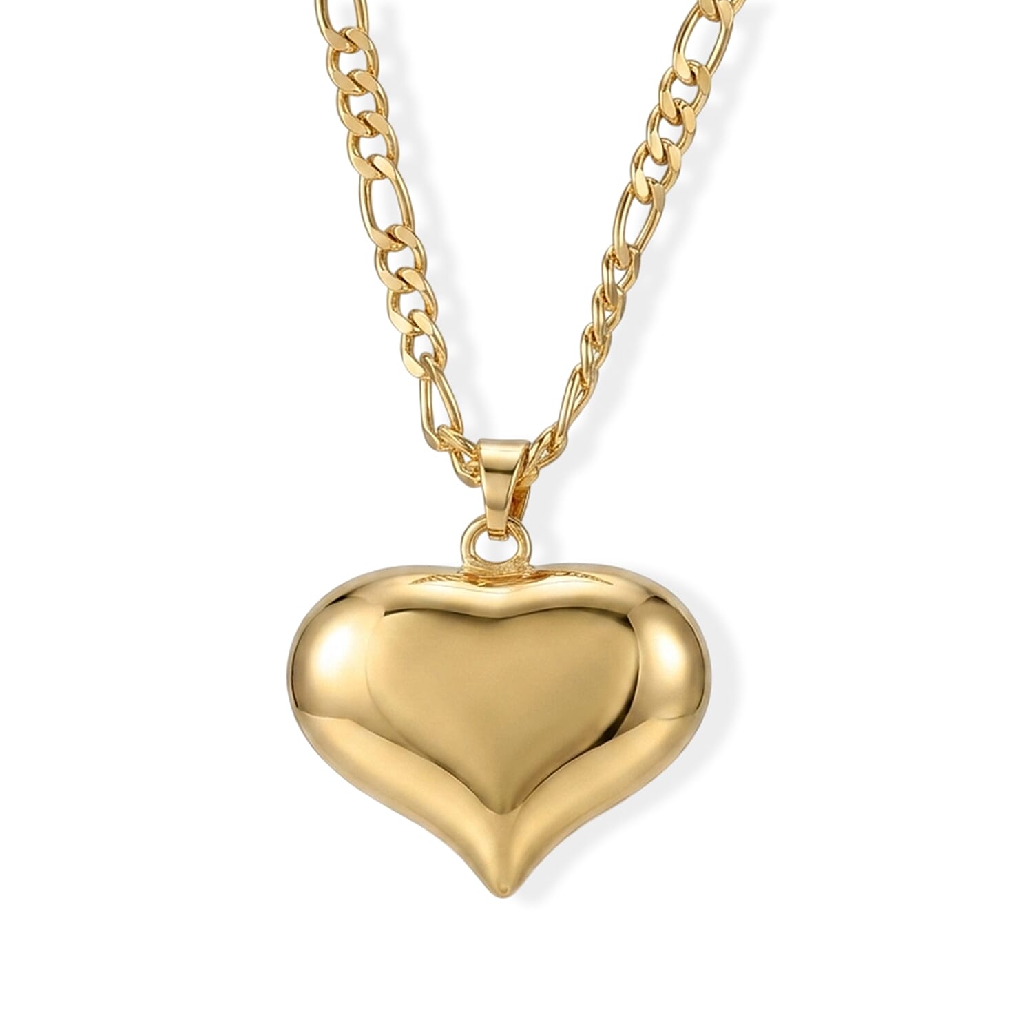Heart Necklace (17.50 Inches) and Earrings in Goldtone