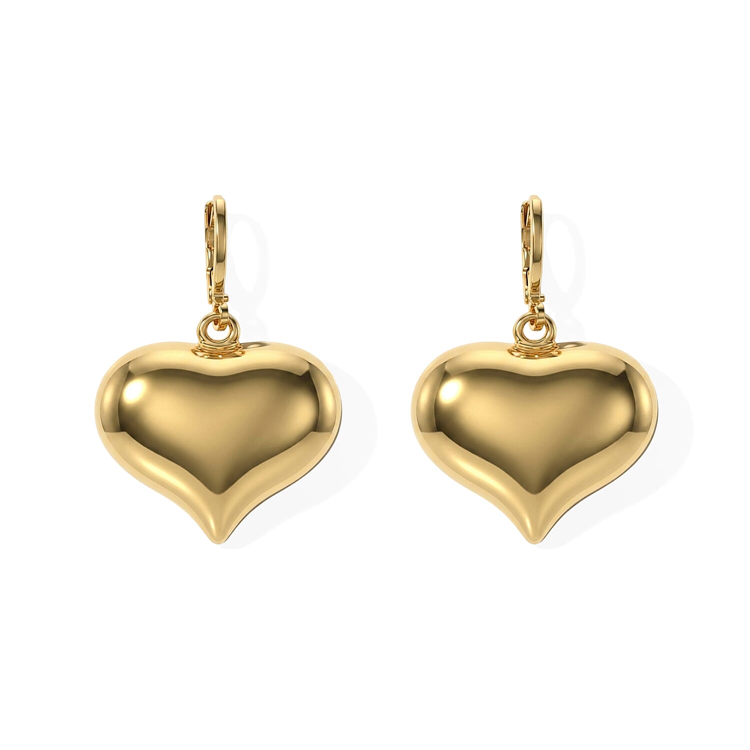 Heart Necklace (17.50 Inches) and Earrings in Goldtone