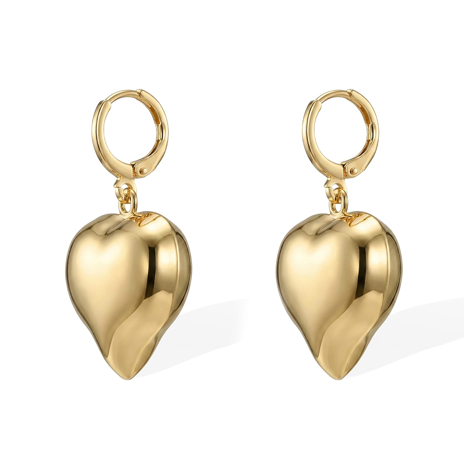 Heart Necklace (17.50 Inches) and Earrings in Goldtone