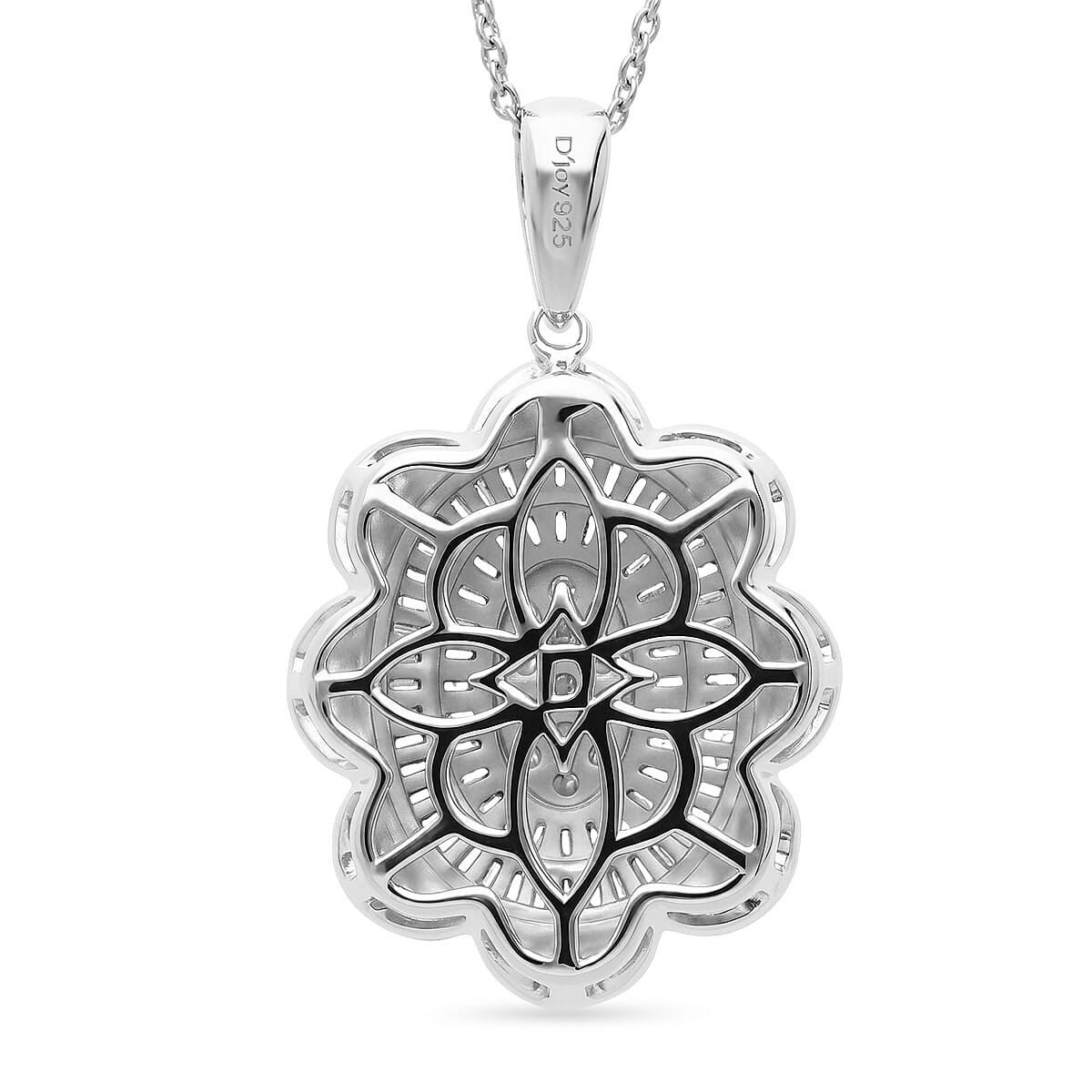 D'Joy Diamond 1.00 ctw Pendant Necklace in Rhodium Over Sterling Silver (20 Inches) image number 4