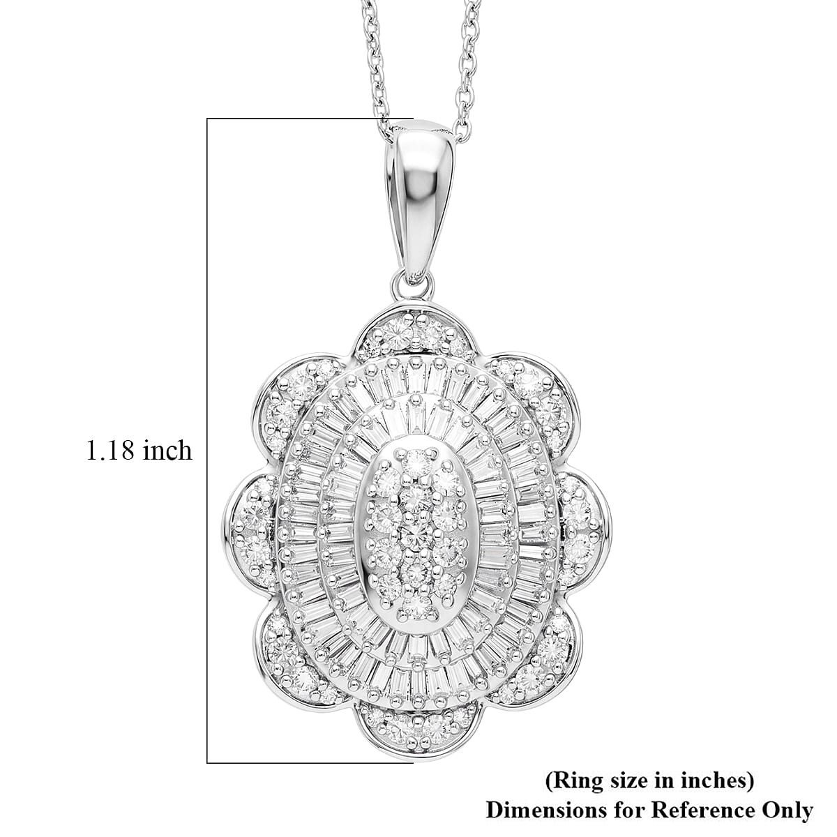 D'Joy Diamond 1.00 ctw Pendant Necklace in Rhodium Over Sterling Silver (20 Inches)