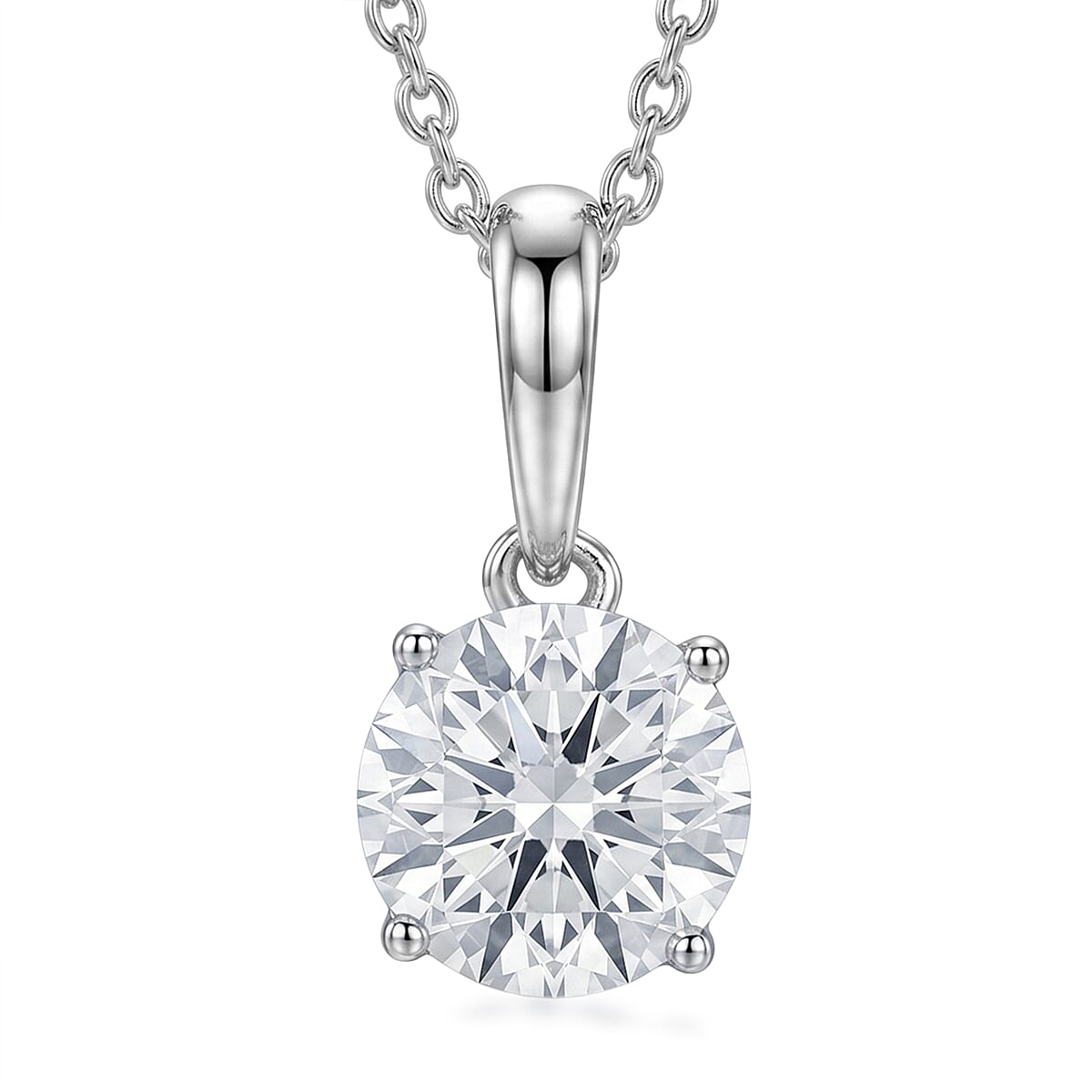 Luxuriant Lab Grown Diamond G-H SI 1.00 ctw Starlit Drop Pendant in 10K White Gold with Sterling Silver Necklace 18-20 Inches