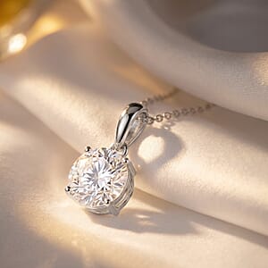 Luxuriant Lab Grown Diamond G-H SI 1.00 ctw Starlit Drop Pendant in 10K White Gold with Sterling Silver Necklace 18-20 Inches