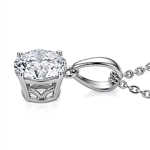 Luxuriant Lab Grown Diamond G-H SI 1.00 ctw Starlit Drop Pendant in 10K White Gold with Sterling Silver Necklace 18-20 Inches