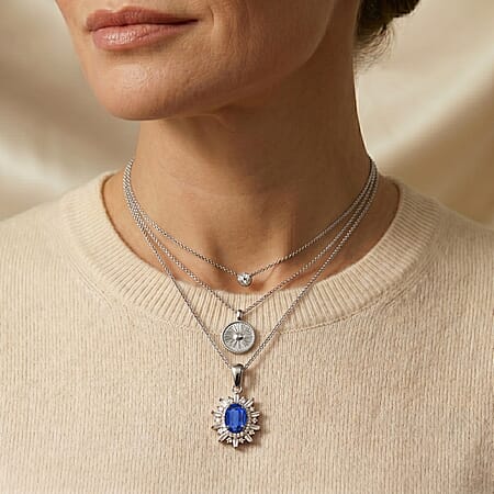Kanchanaburi Blue Sapphire / Rhodium Over Sterling Silver - Product card gallery slide 3 (10293758820665)
