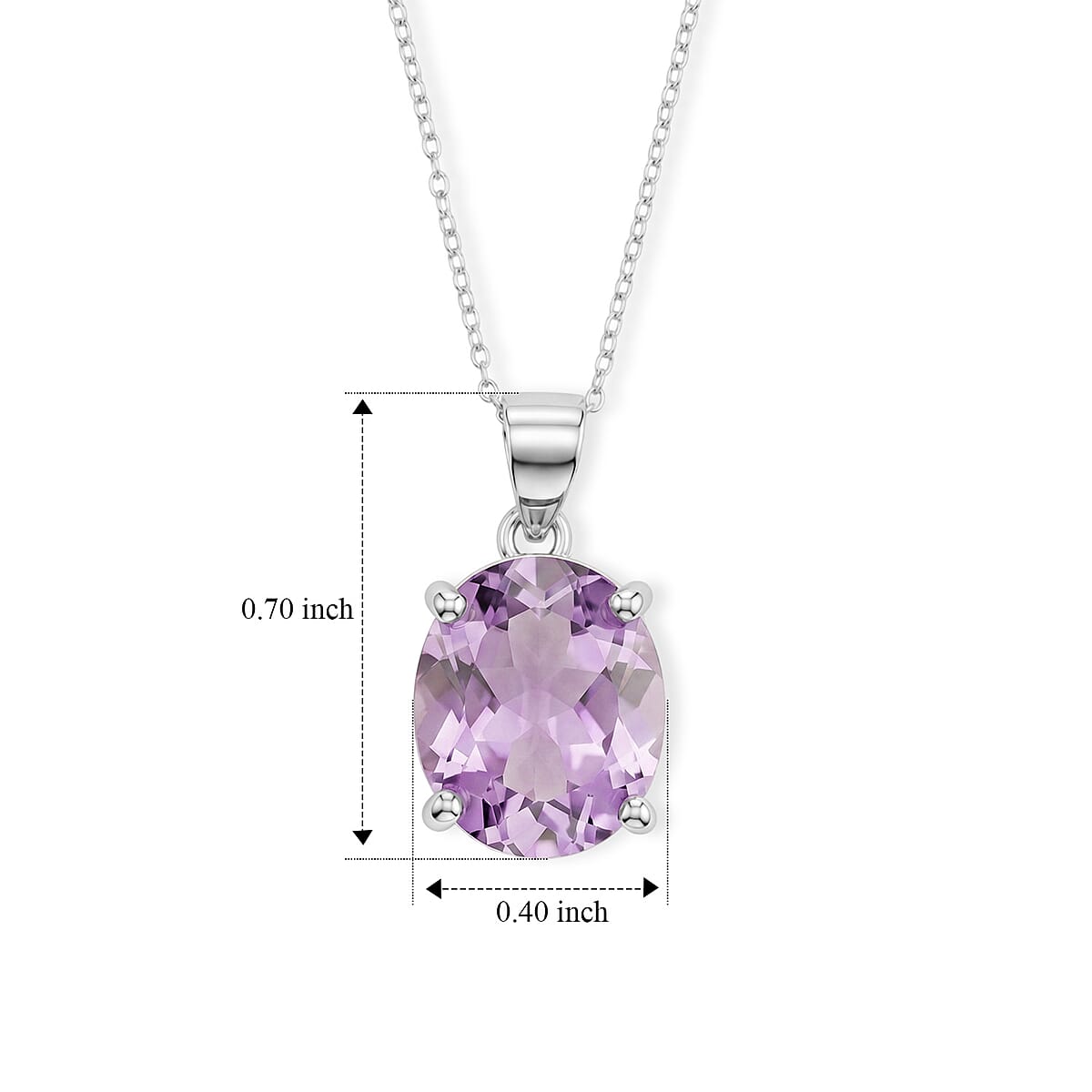Amethyst 4.50 ctw Pendant Necklace in Rhodium Over Sterling Silver 18 Inches  image number 4