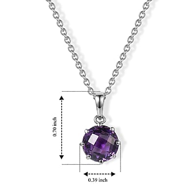 EverTrue Briolette Cut Simulated Diamond Solitaire Pendant Necklace in Stainless Steel (20 Inches)