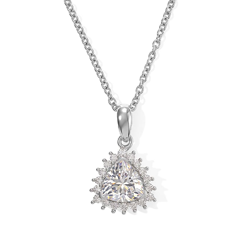 EverTrue Moissanite 2.10 ctw Pendant in Platinum Bond with Stainless Steel Necklace 20 Inches