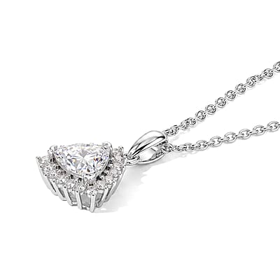 EverTrue Moissanite 2.10 ctw Pendant in Platinum Bond with Stainless Steel Necklace 20 Inches