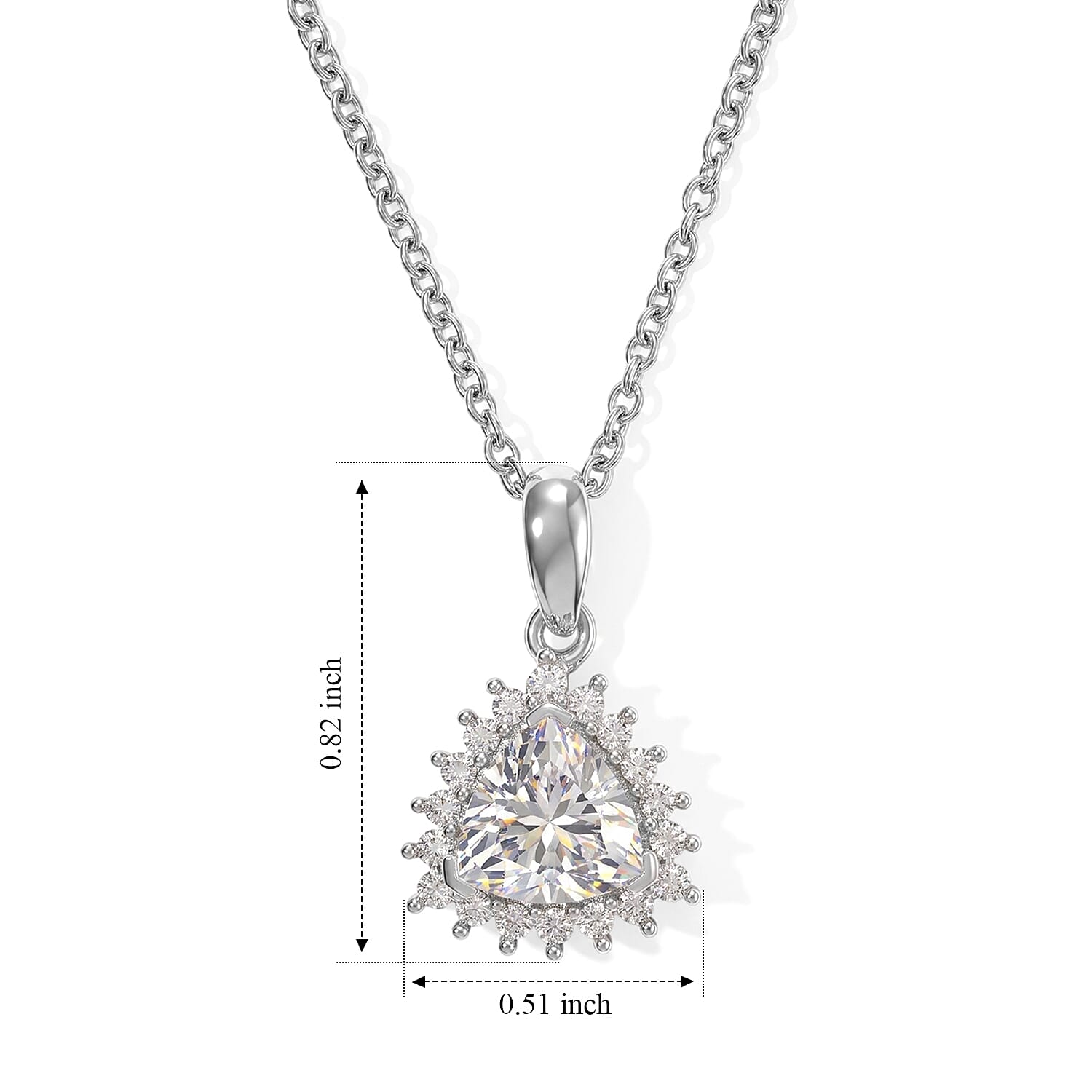 EverTrue Moissanite 2.10 ctw Pendant in Platinum Bond with Stainless Steel Necklace 20 Inches