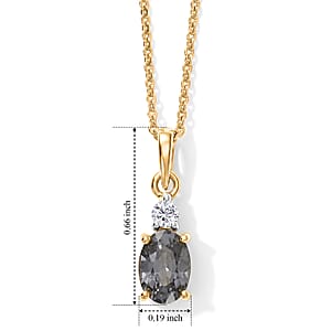 Premium Platinum Spinel, Luxuriant Lab Grown Diamond (G-H, SI) Pendant Necklace (20 Inches) in 18K Vermeil YG Over Sterling Silver 0.90 ctw