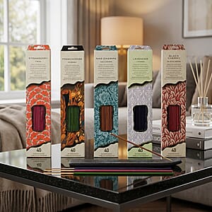 Ankur Treasure Chest 5 Sets of 40 Pack Black Cherry, Strawberry, Frankincense, Nag Champa Incense Sticks - Long Lasting Fragrance for Relaxation, Meditation, Yoga, Aromatherapy.