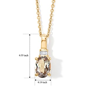 D'Joy AAA Turkizite and Diamond 0.85 ctw Eternal Lumina Pendant Necklace in 18K Vermeil Yellow Gold Over Sterling Silver (20 Inches)