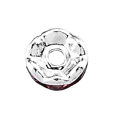 GCS Set of 100pcs Austrian Red Crystal Spacer Beads in Silvertone