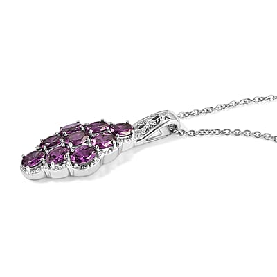 EverTrue Simulated Amethyst Color Diamond Pendant Necklace (20 Inches) in Stainless Steel