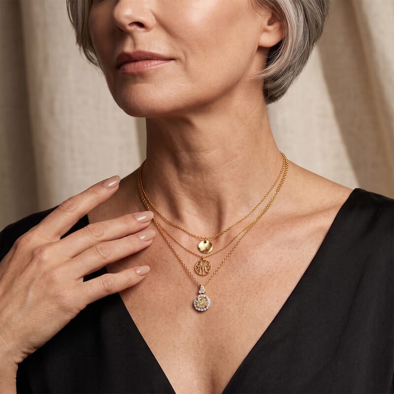 D'Joy Hanabi Cut Premium Turkizite and Moissanite 1.85 ctw Pendant Necklace in 18K Vermeil Yellow Gold Over Sterling Silver 18 Inches