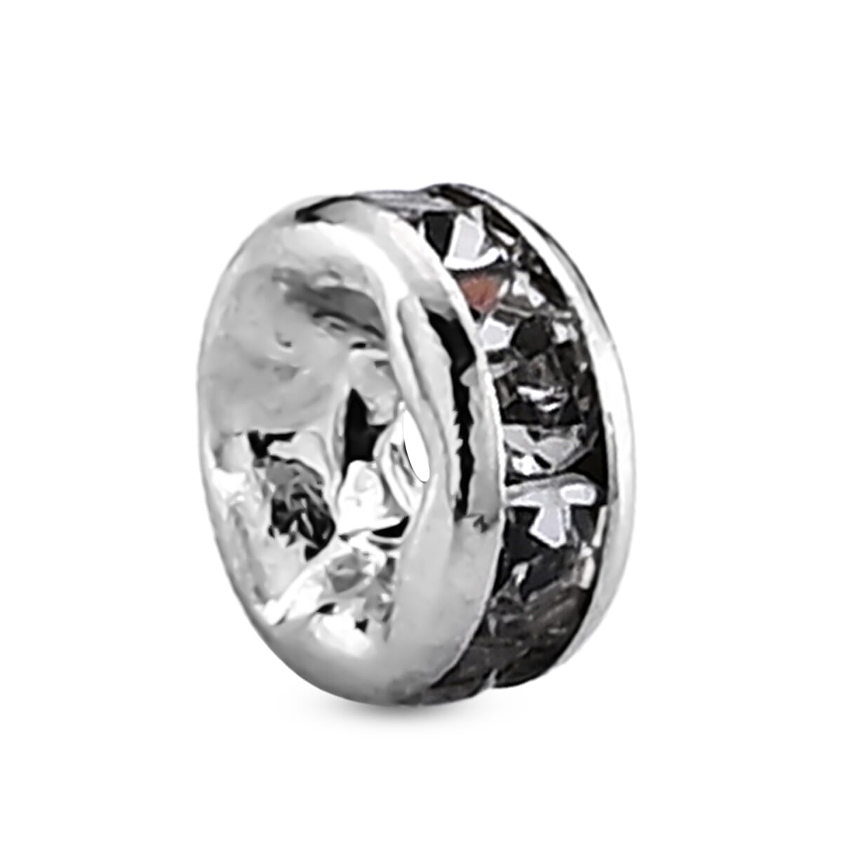 GCS Austrian Crystal Spacer Beads in Silvertone (Set of 100)