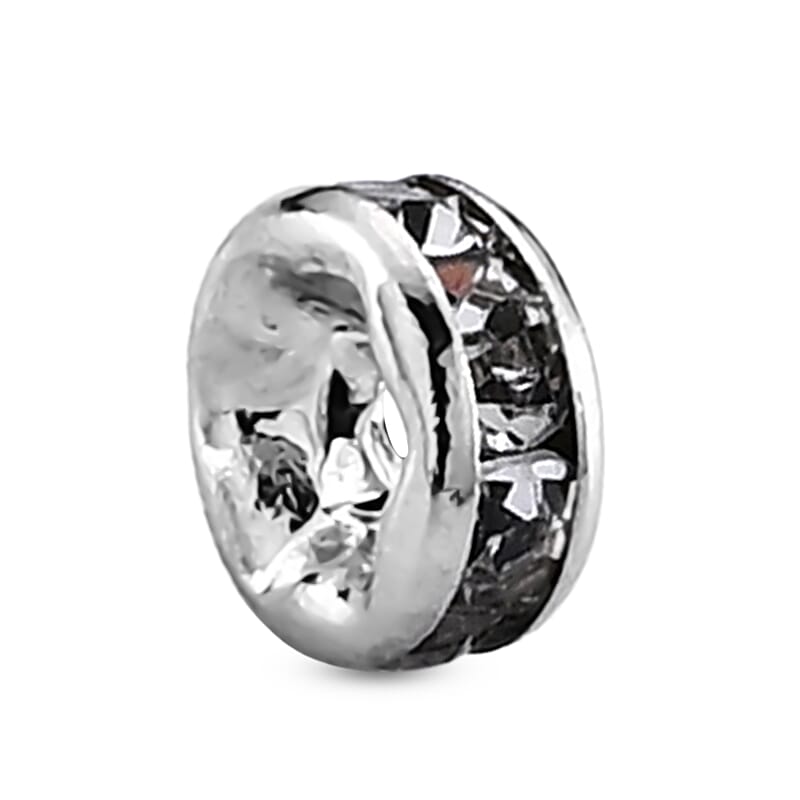 GCS Austrian Crystal Spacer Beads in Silvertone (Set of 100)
