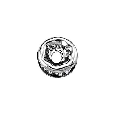 GCS Austrian Crystal Spacer Beads in Silvertone (Set of 100)